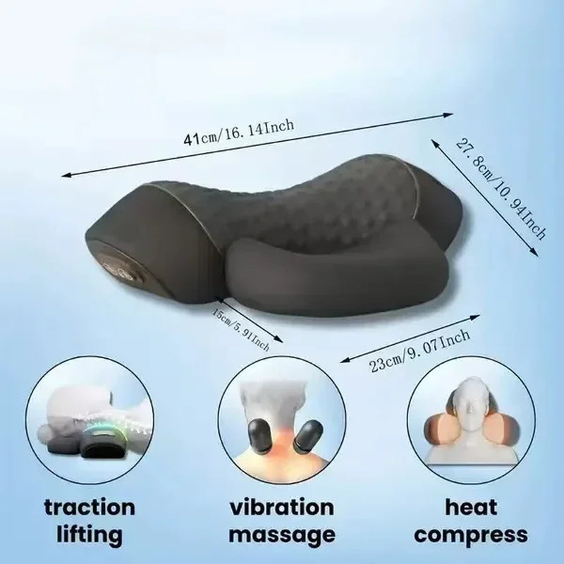 2025 Pillow Massage Neck Hump, 3-In-1 Neck Massage Pillow, Heated Massage Neck Pillow, Memory Foam Pillows Stiffening Vertebra