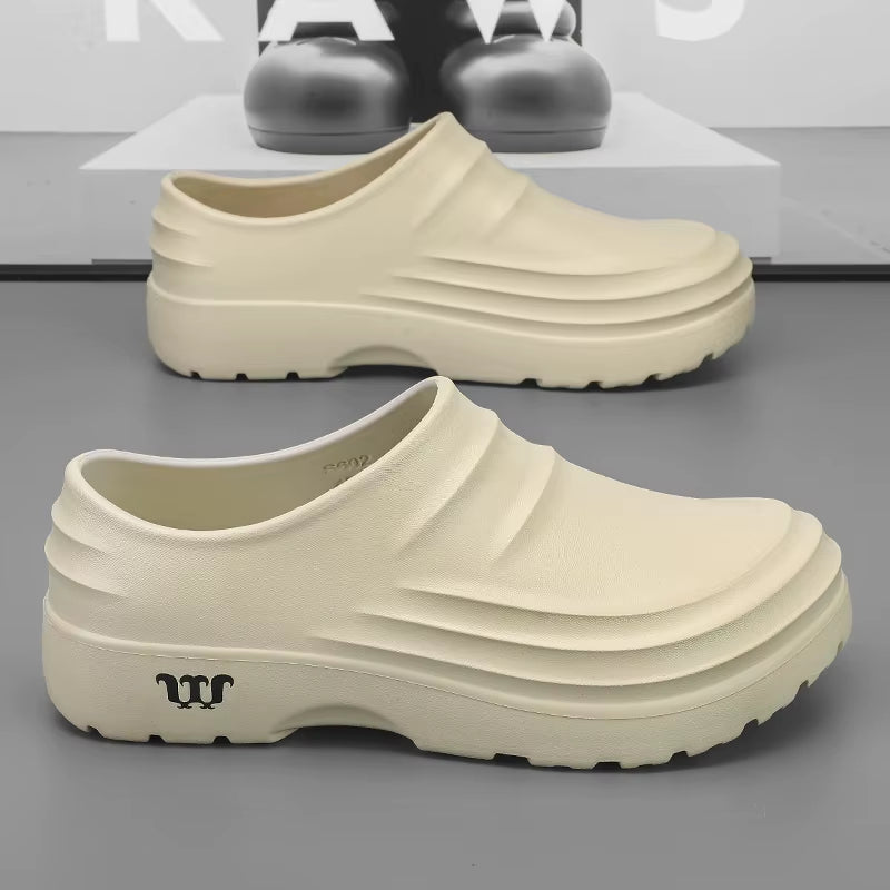 New Men'S Anti-Slip Chef Shoes Sandals for Men Working Shoes Waterproof Fashion Garden Shoes Clogs for Beach Slippers Size 36-48