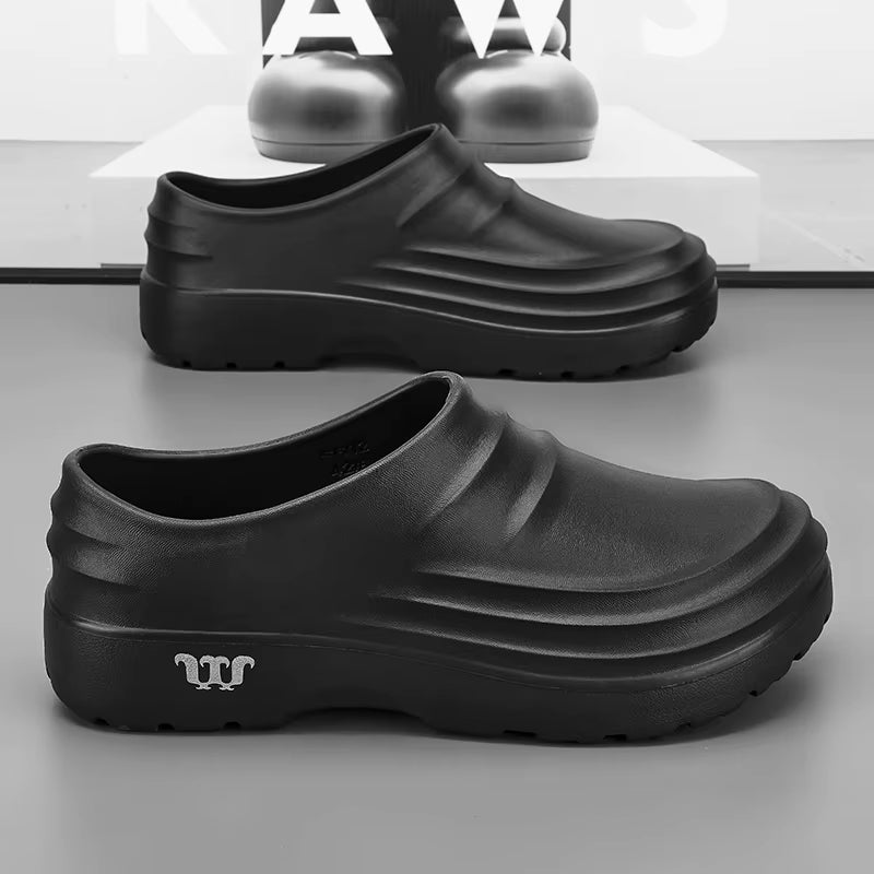 New Men'S Anti-Slip Chef Shoes Sandals for Men Working Shoes Waterproof Fashion Garden Shoes Clogs for Beach Slippers Size 36-48